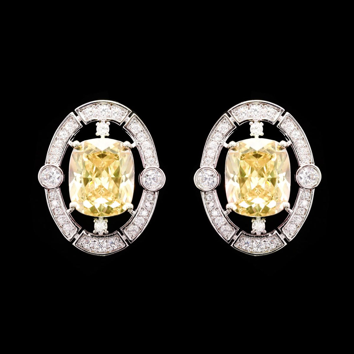 Liah Yellow Luxury Bridal Full Set with High-Quality Zircon Stones Premium Rhodium Plating
