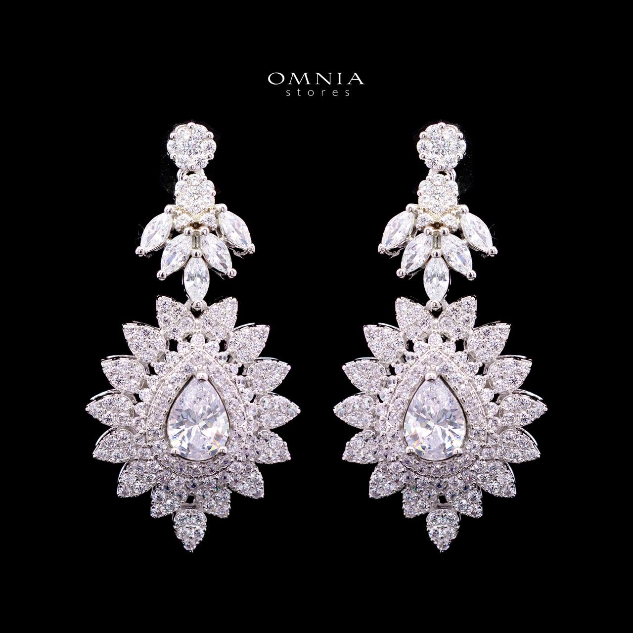 Ayrine White Luxury Bridal Full Set with High-Quality Simulated Diamonds – Rhodium Plated