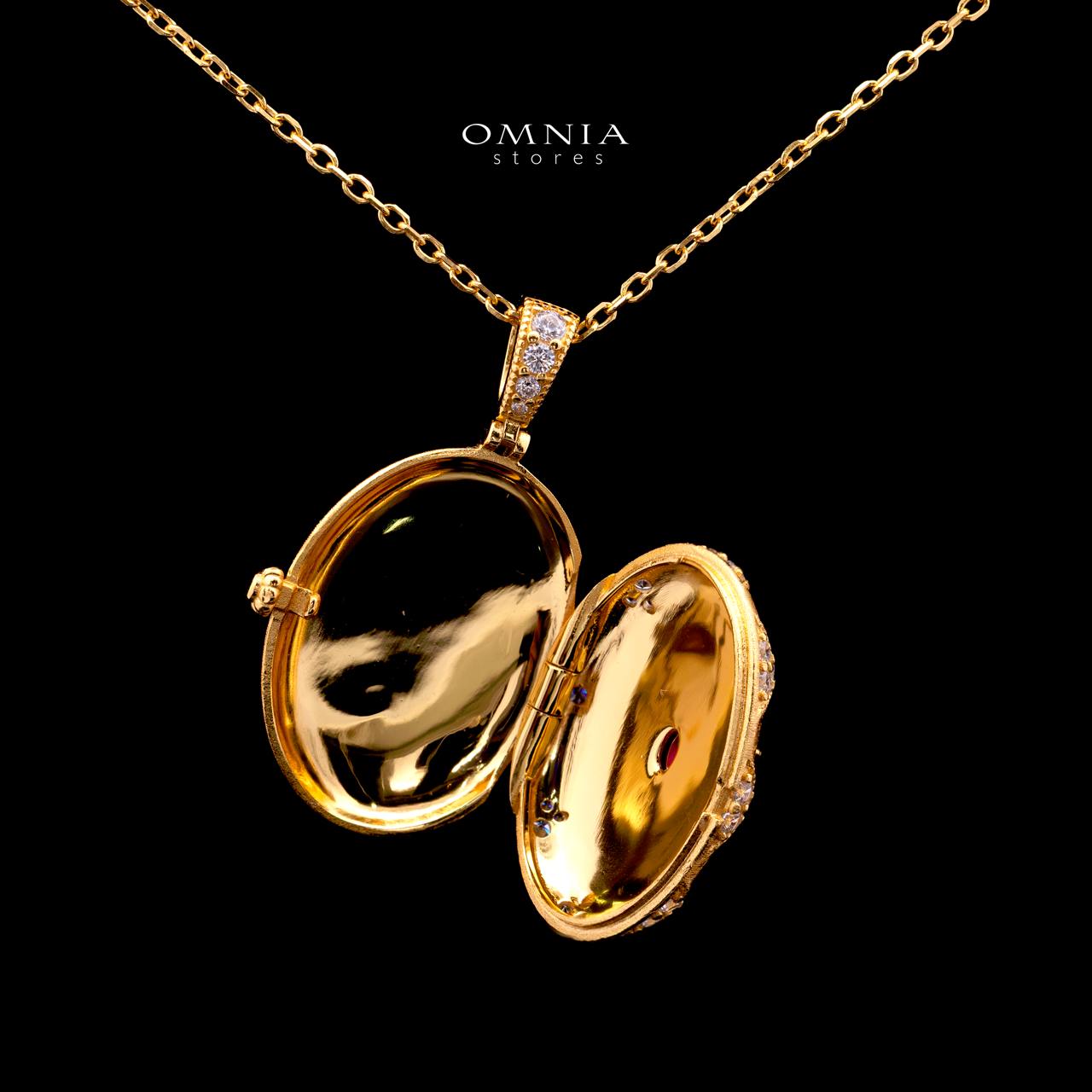 Macy Gold-Plated Necklace with Certified Premium Simulated Diamonds in 925 Sterling Silver