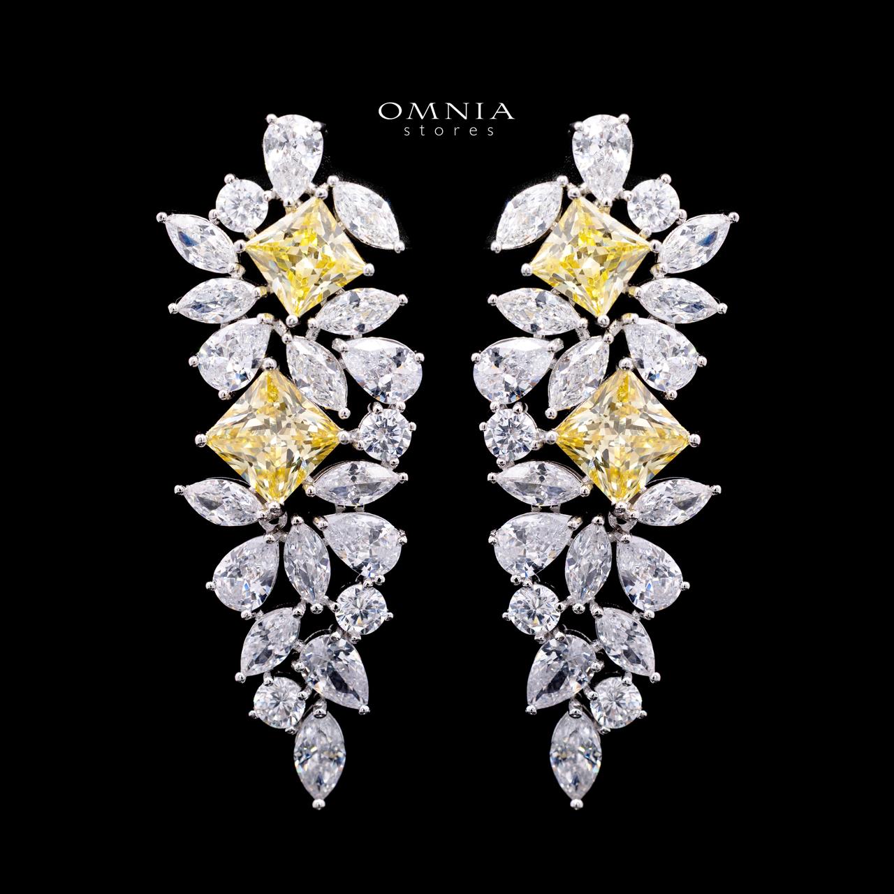 Christine Yellow Luxury Bridal Full Set with High-Quality Simulated Diamonds – Rhodium Plated