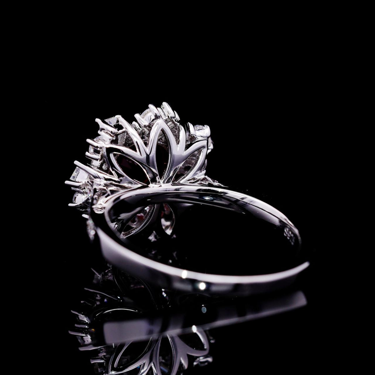 Raghad Red Ring with Certificate | High-Quality Simulated Diamonds in 925 Sterling Silver