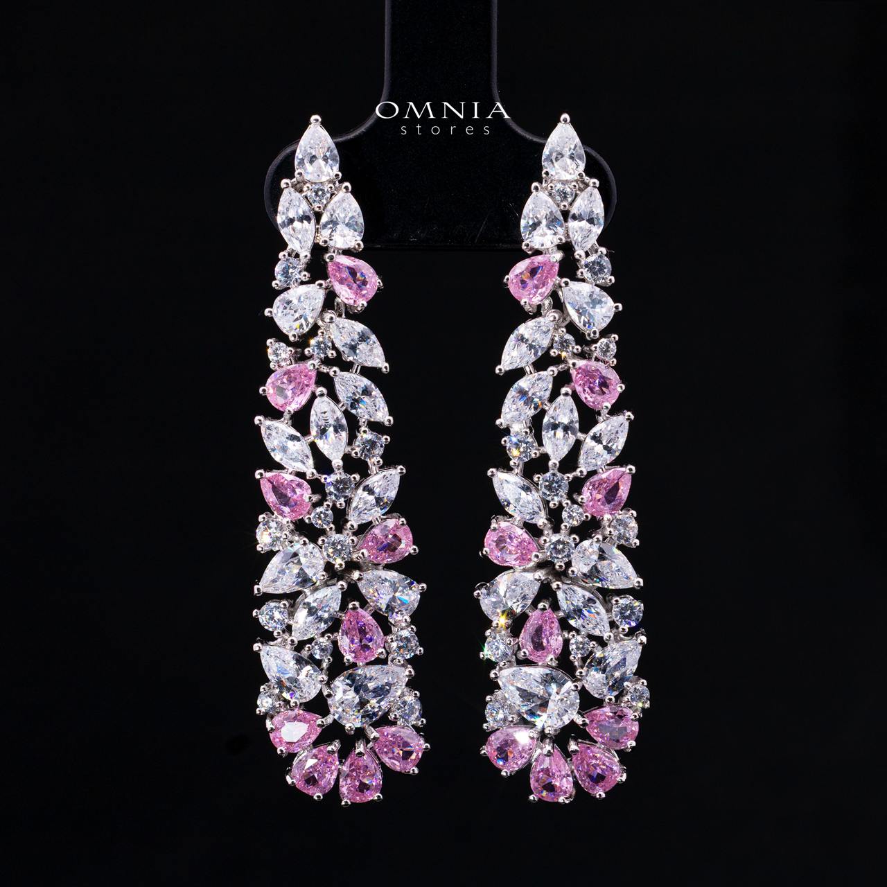 Safira Pink Luxury Bridal Full Jewelry Set with High-Quality Premium Simulated Diamonds