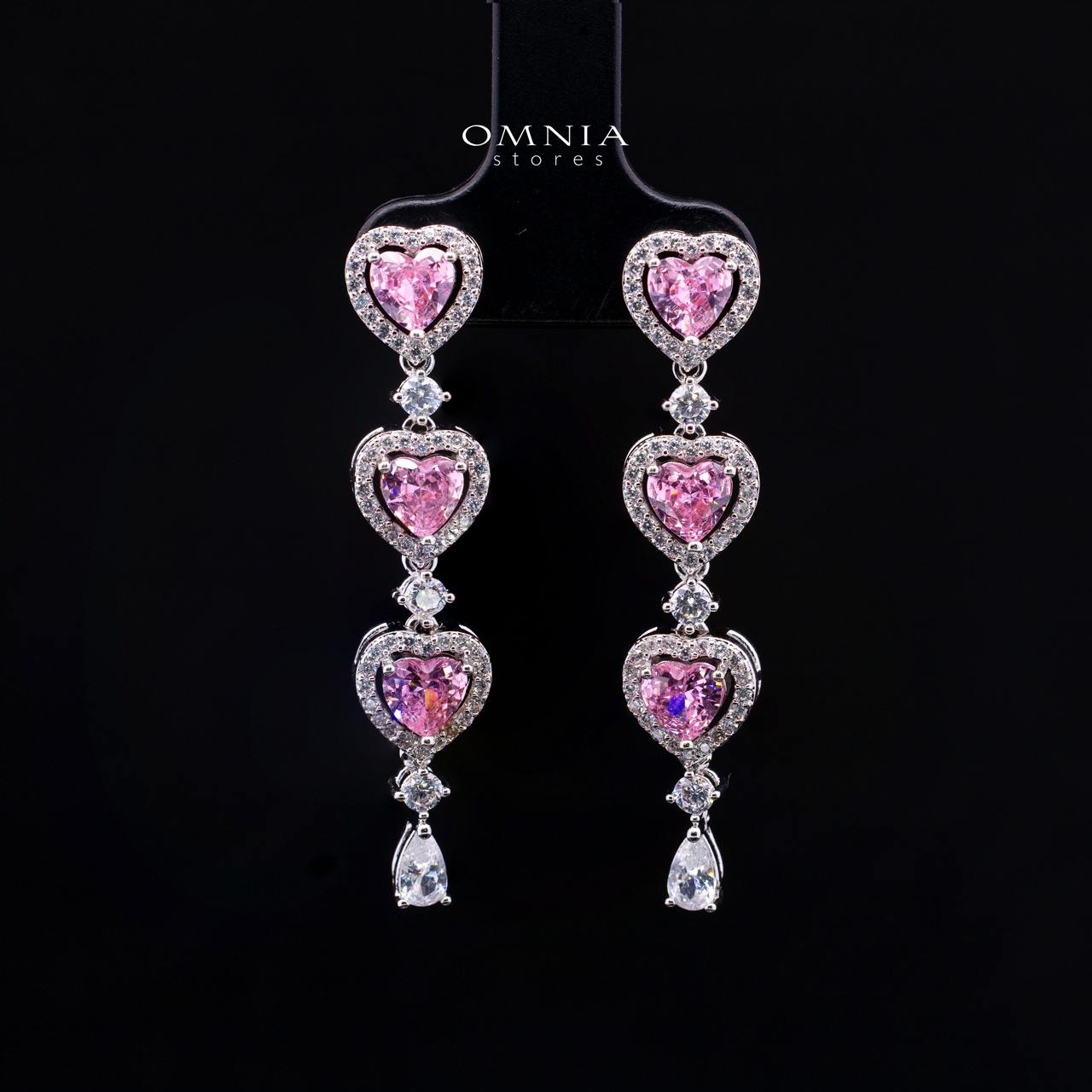 Talina Pink Luxury Bridal Full Jewelry Set with High-Quality Premium Simulated Diamonds-Rhodium-Plated