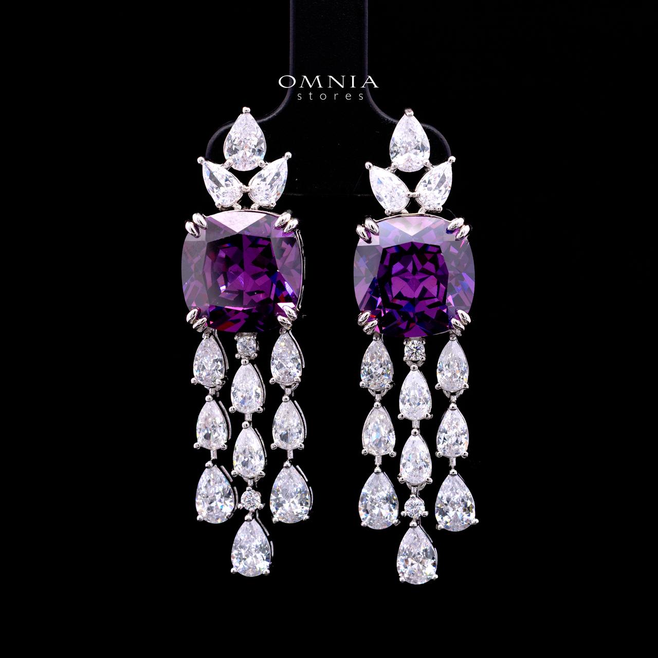 Nazaha Purple Luxury Bridal Full Set with High-Quality Simulated Diamonds – Rhodium Plated