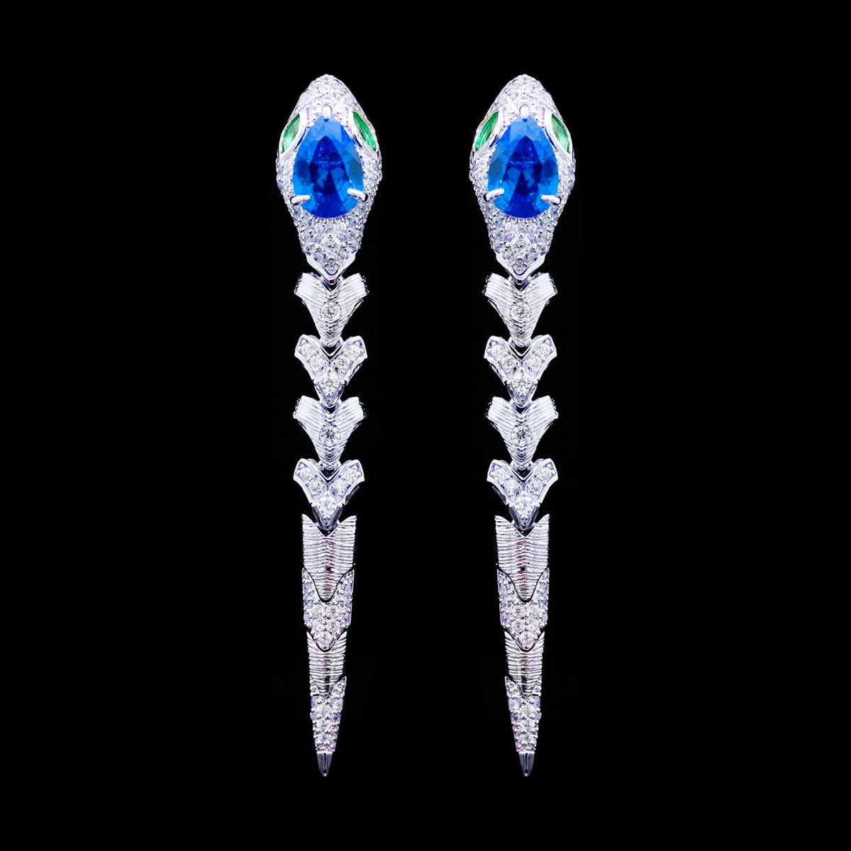 Adriana Blue Luxury Bridal Full Set with High-Quality Zircon Stones Rhodium Plated