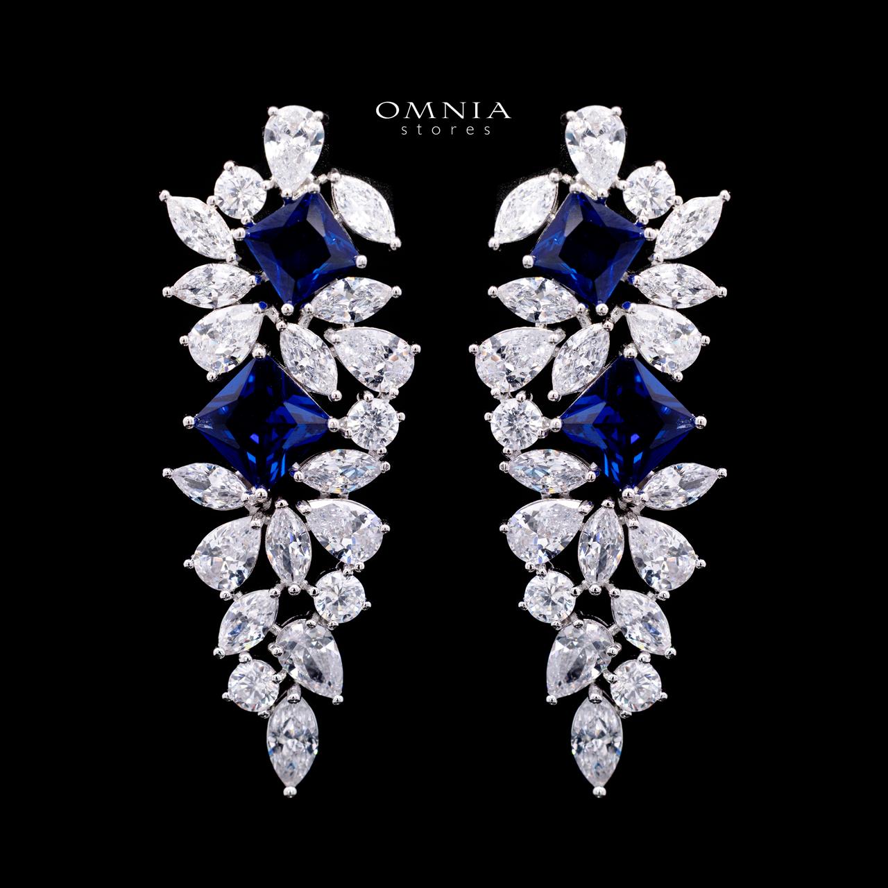 Christine Blue Luxury Bridal Full Set with High-Quality Simulated Diamonds – Rhodium Plated