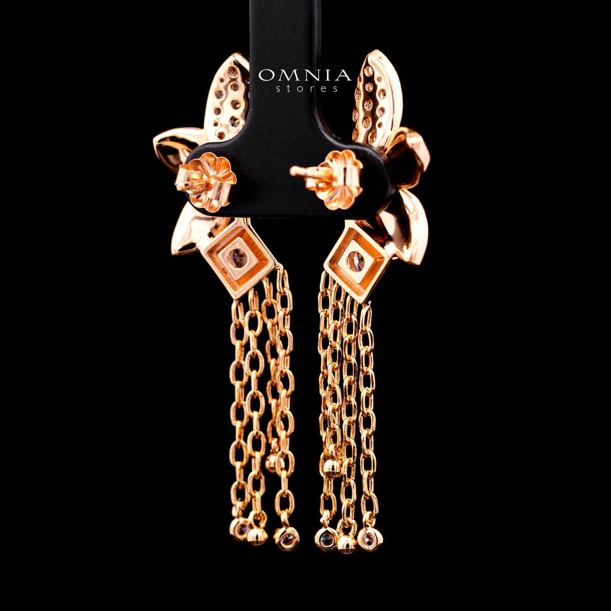 Althea Rose Gold Premium Rhodium-Plated Alloy Earring with High-Quality Simulated Diamonds