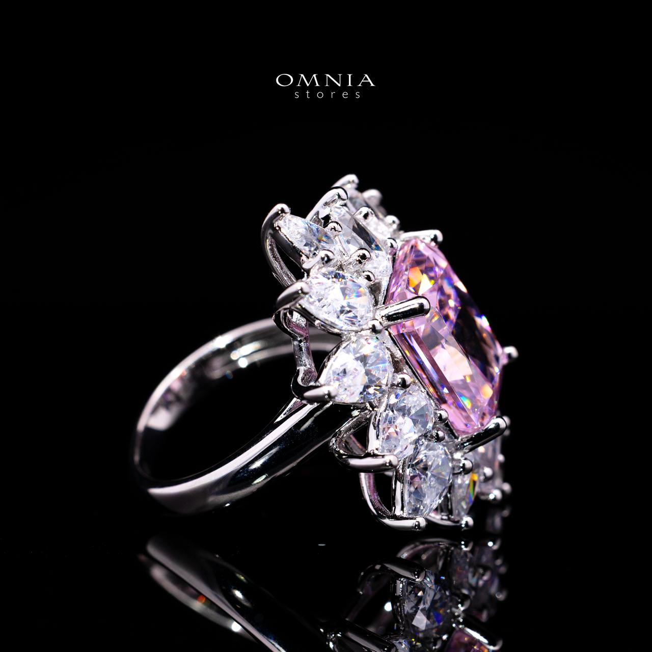 Lauryn Pink Ring with Certified Premium Simulated Diamonds in 925 Sterling Silver