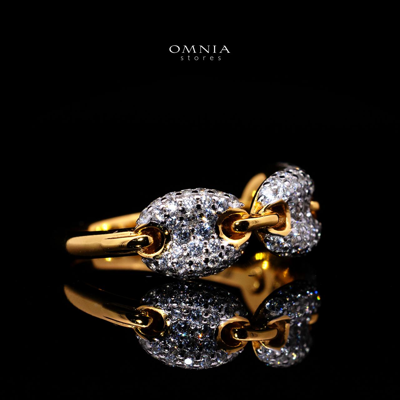 Esmelyn Gold-Plated Ring with Certified Premium Simulated Diamonds in 925 Sterling Silver