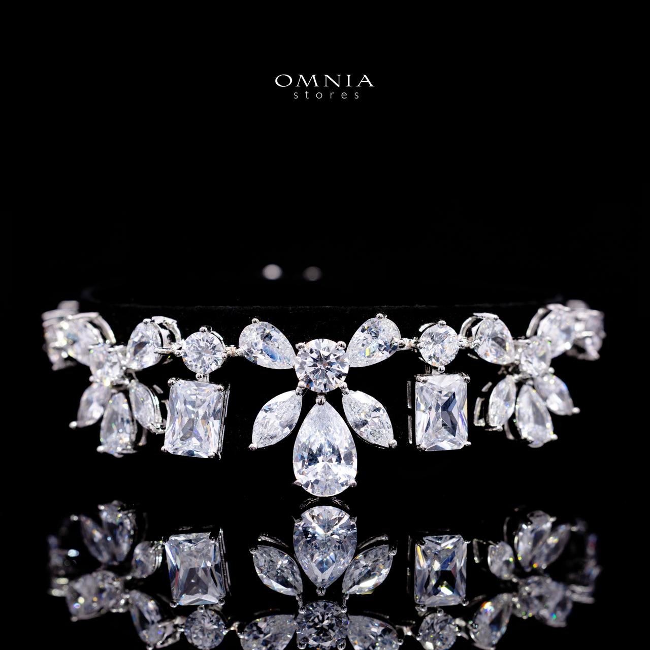 Rizza White Luxury Bridal Full Set with High-Quality Simulated Diamonds – Rhodium Plated