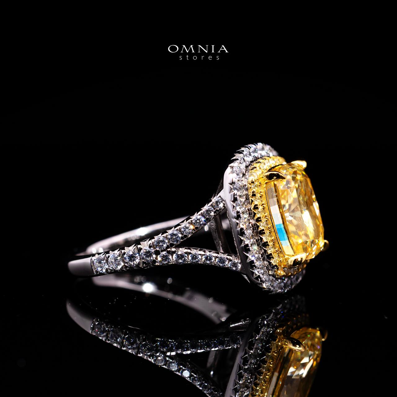 Martina Yellow Ring with Certified Premium Simulated Diamonds in 925 Sterling Silver