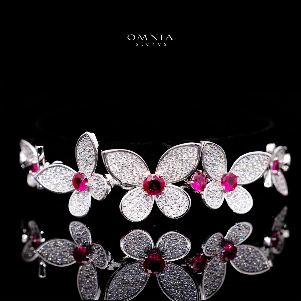 Xaila Ruby Red Luxury Bridal Full Set with High-Quality Simulated Diamonds – Rhodium Plated