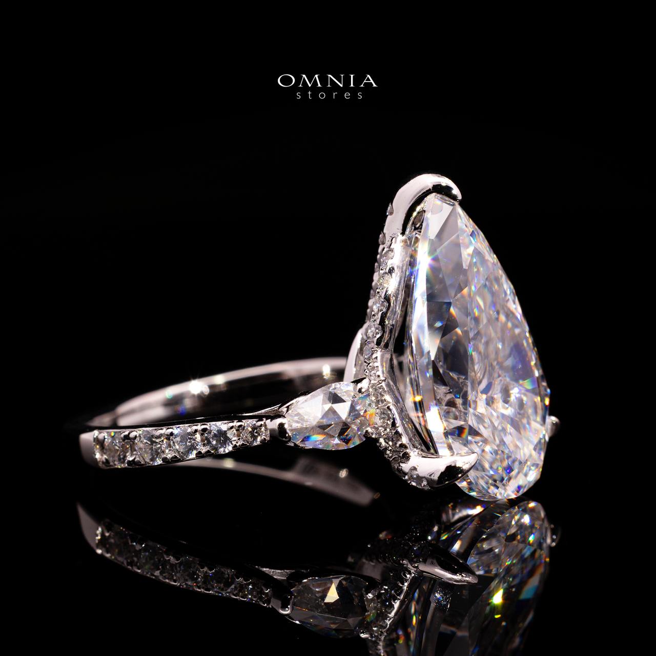 Janel Ring with Certificate, High-Quality Premium Simulated Diamonds in 925 Sterling Silver