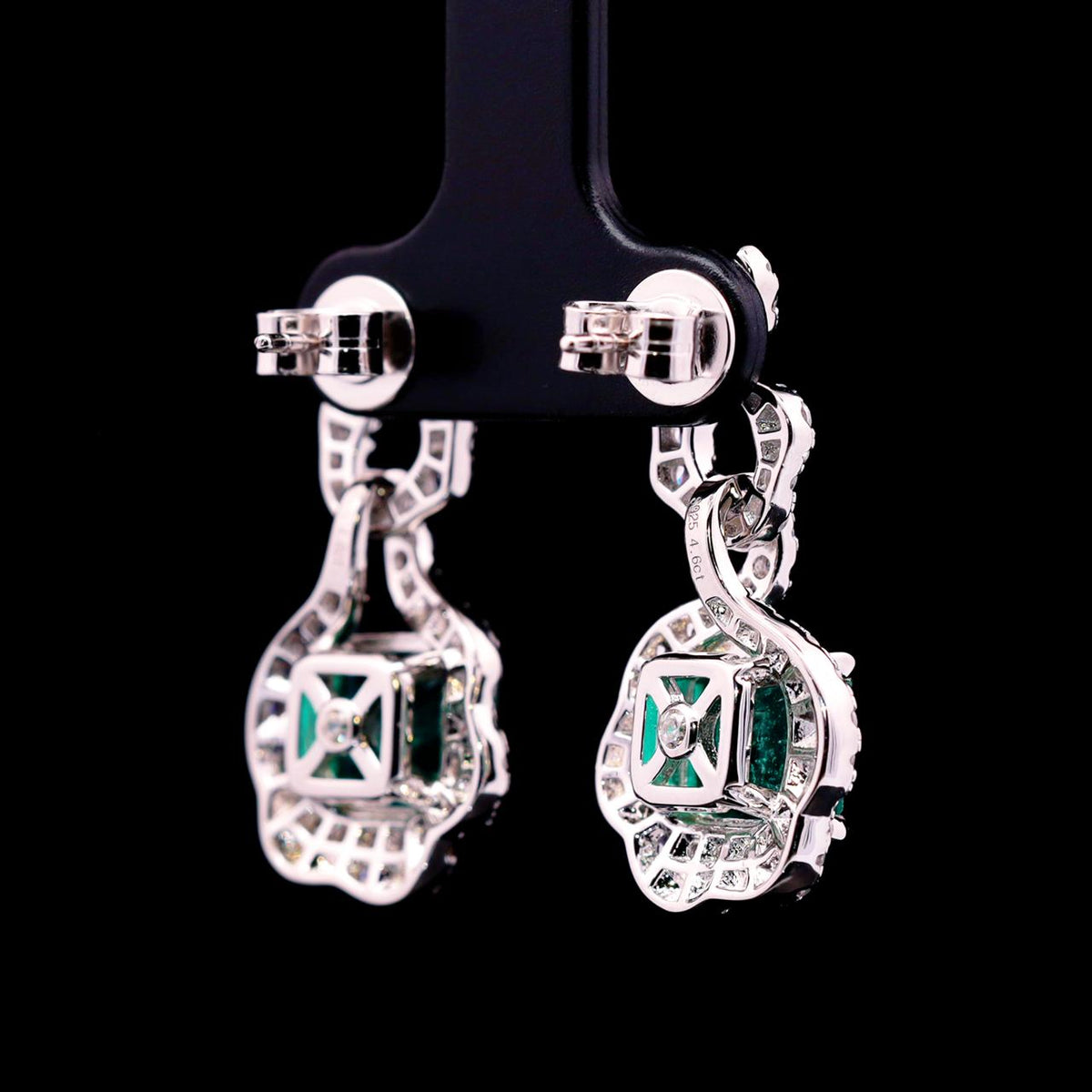 Dima Green Earrings with Certificate | Simulated Diamonds in 925 Sterling Silver