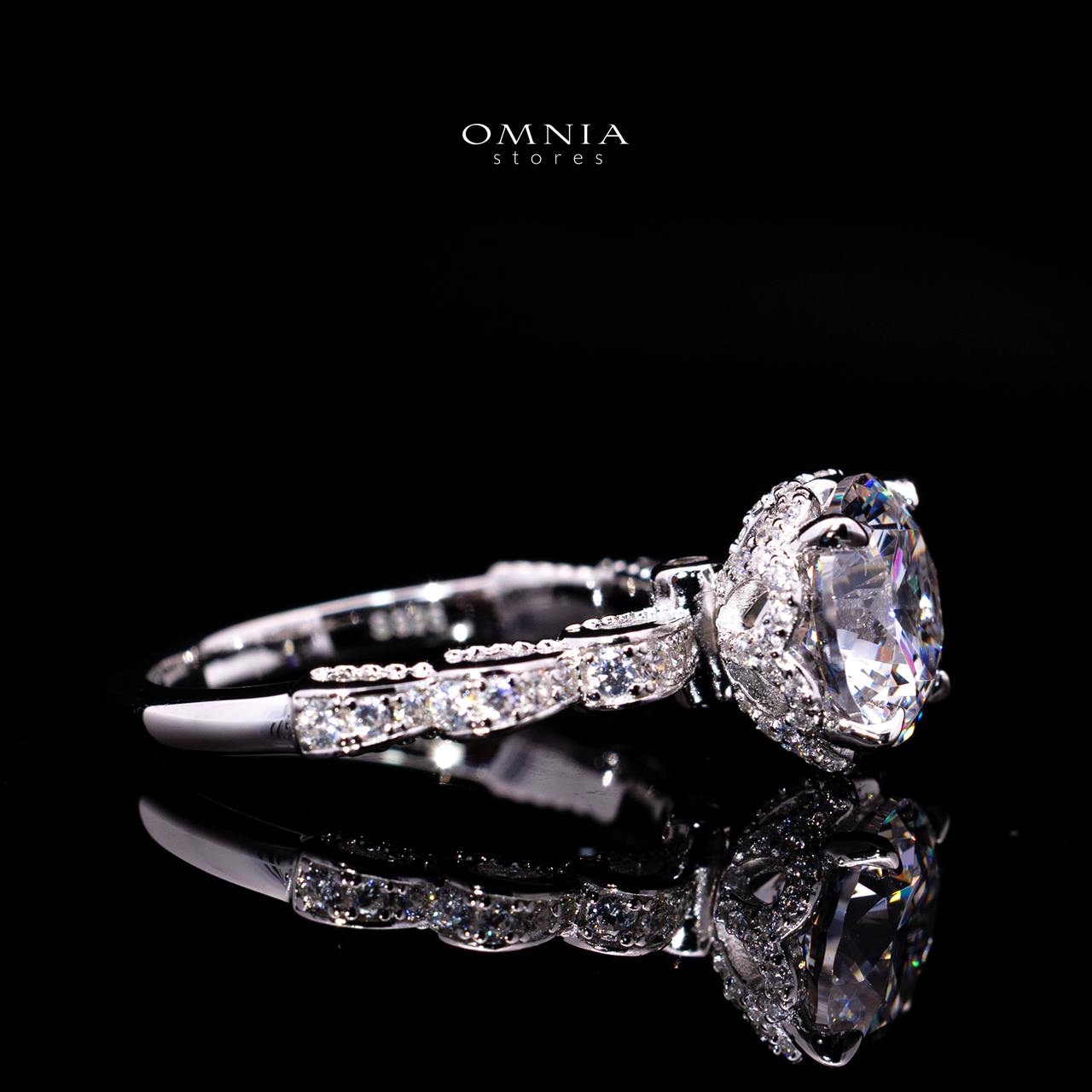 Ruffa Ring with Certified Premium Simulated Diamonds in 925 Sterling Silver