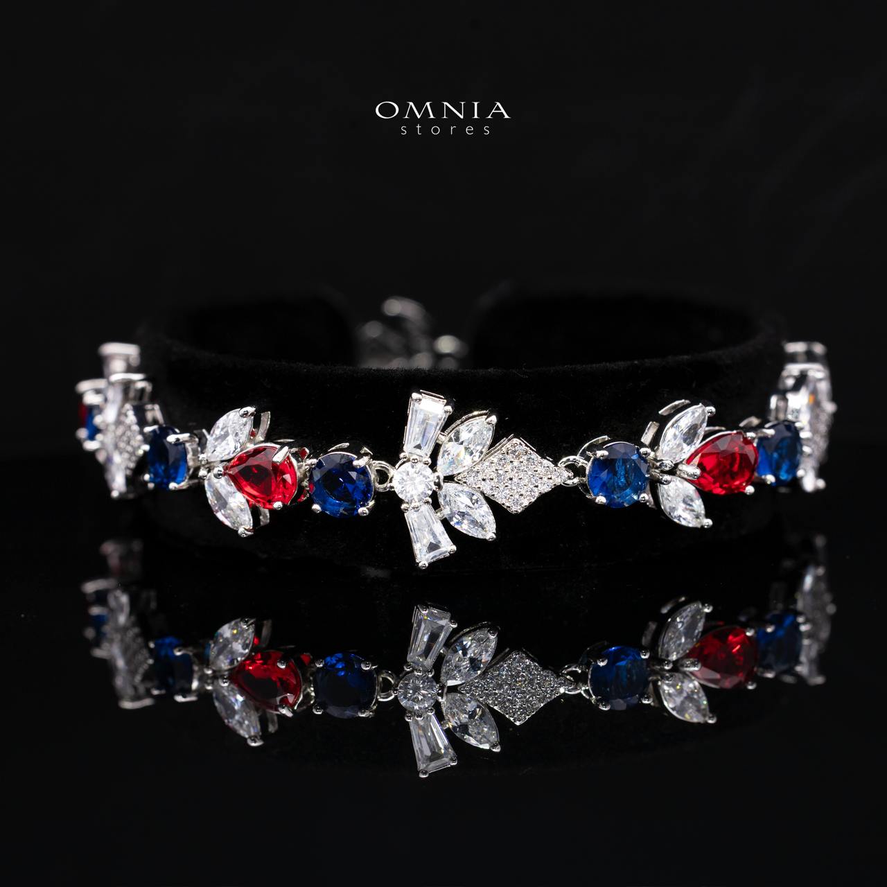 Vionna Multicolor Luxury Bridal Full Set with High-Quality Simulated Diamonds and Rhodium Plating