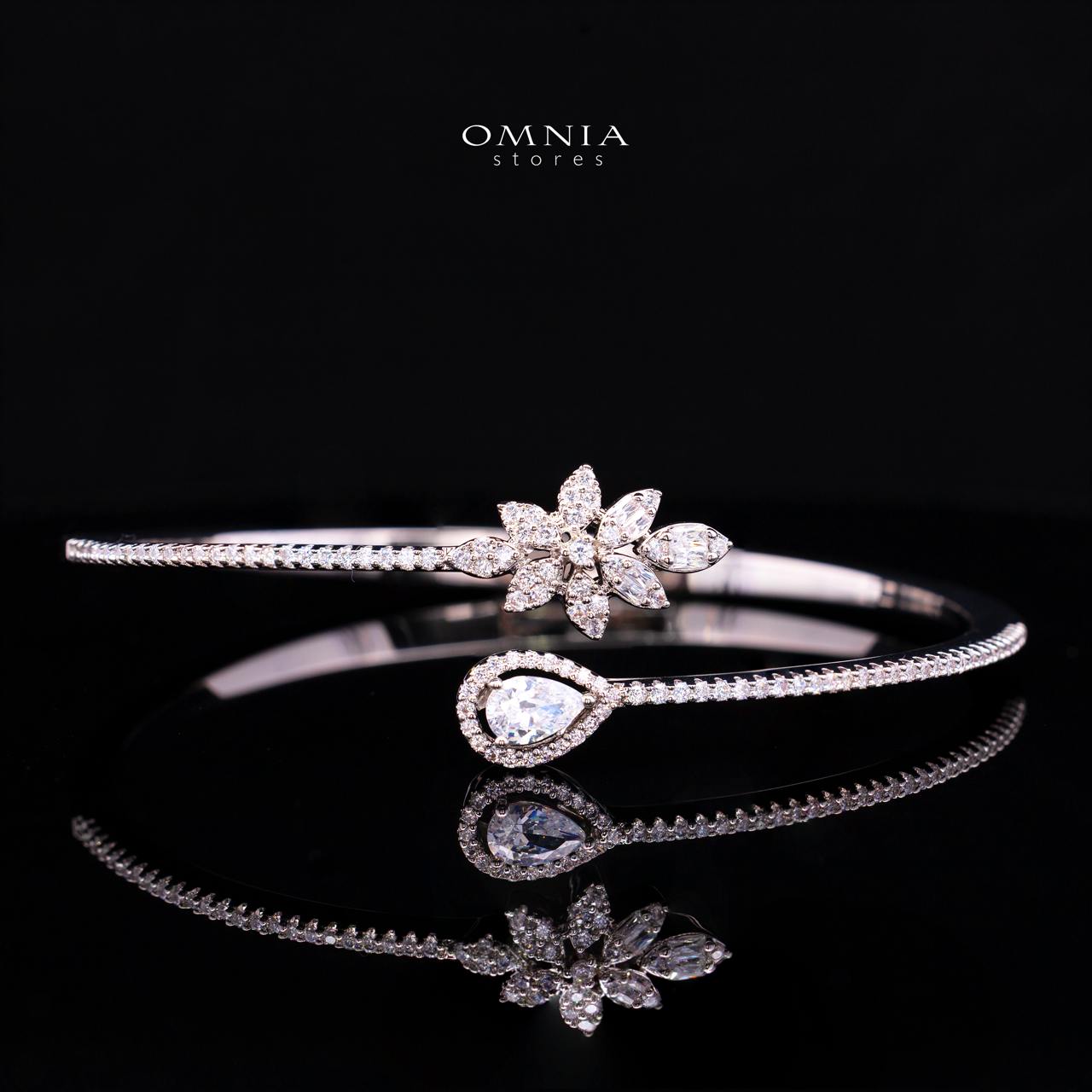Marzena White Bridal Full Set with High-Quality Premium Simulated Diamonds – Rhodium-Plated