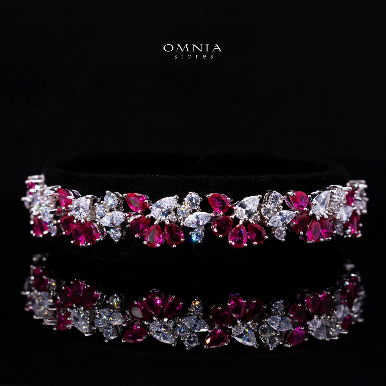 Safira Ruby Red Luxury Bridal Full Jewelry Set with High-Quality Premium Simulated Diamonds