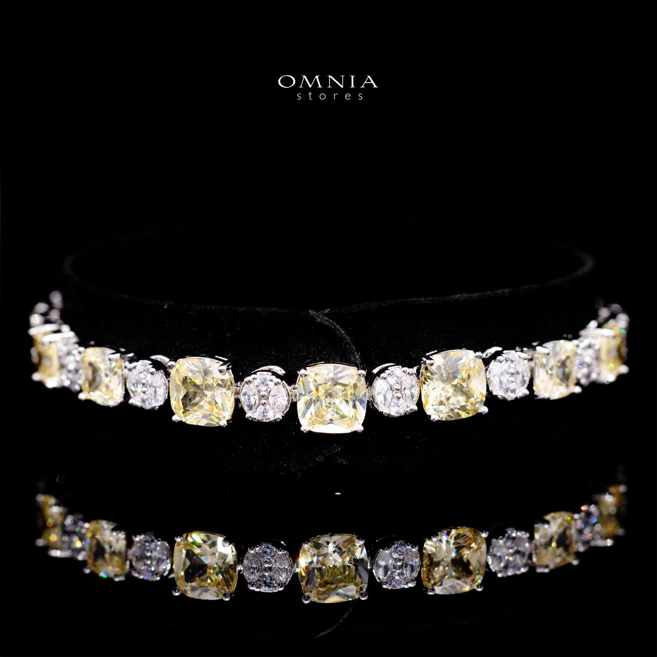 Maisie Yellow Luxury Bridal Full Set with High-Quality Simulated Diamonds – Rhodium Plated