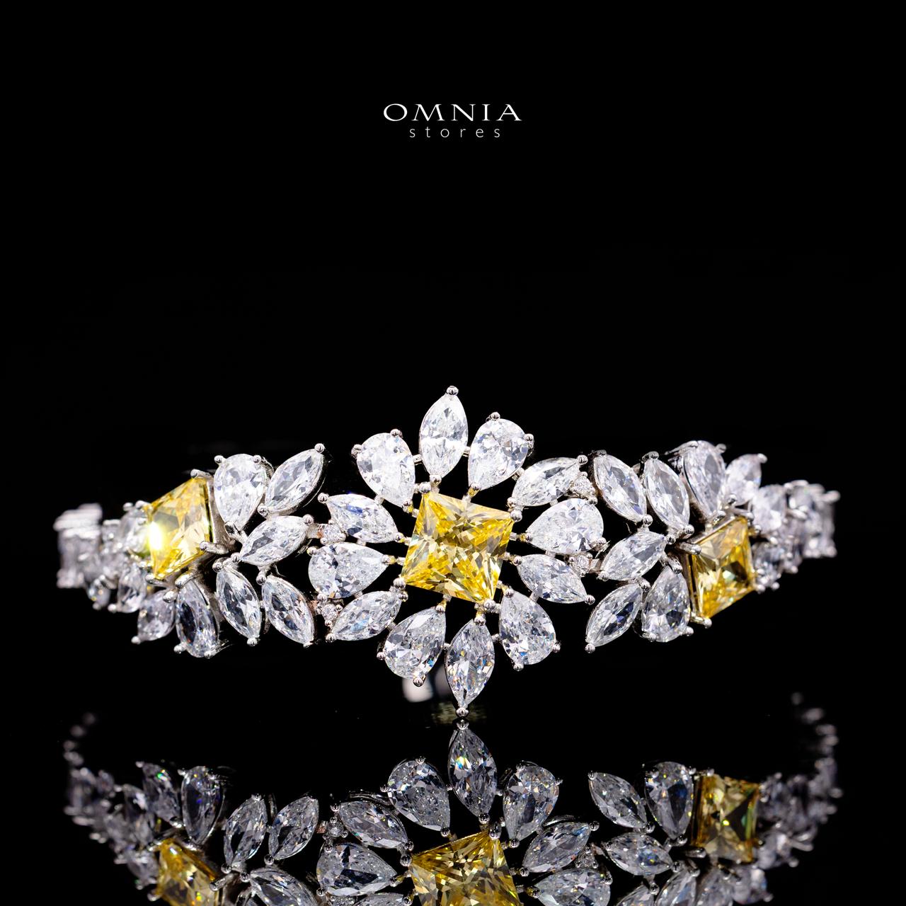 Christine Yellow Luxury Bridal Full Set with High-Quality Simulated Diamonds – Rhodium Plated