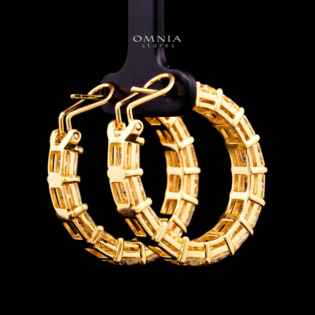 Omnia Selita Earrings 92.5 Silver In High Quality Simulated diamonds