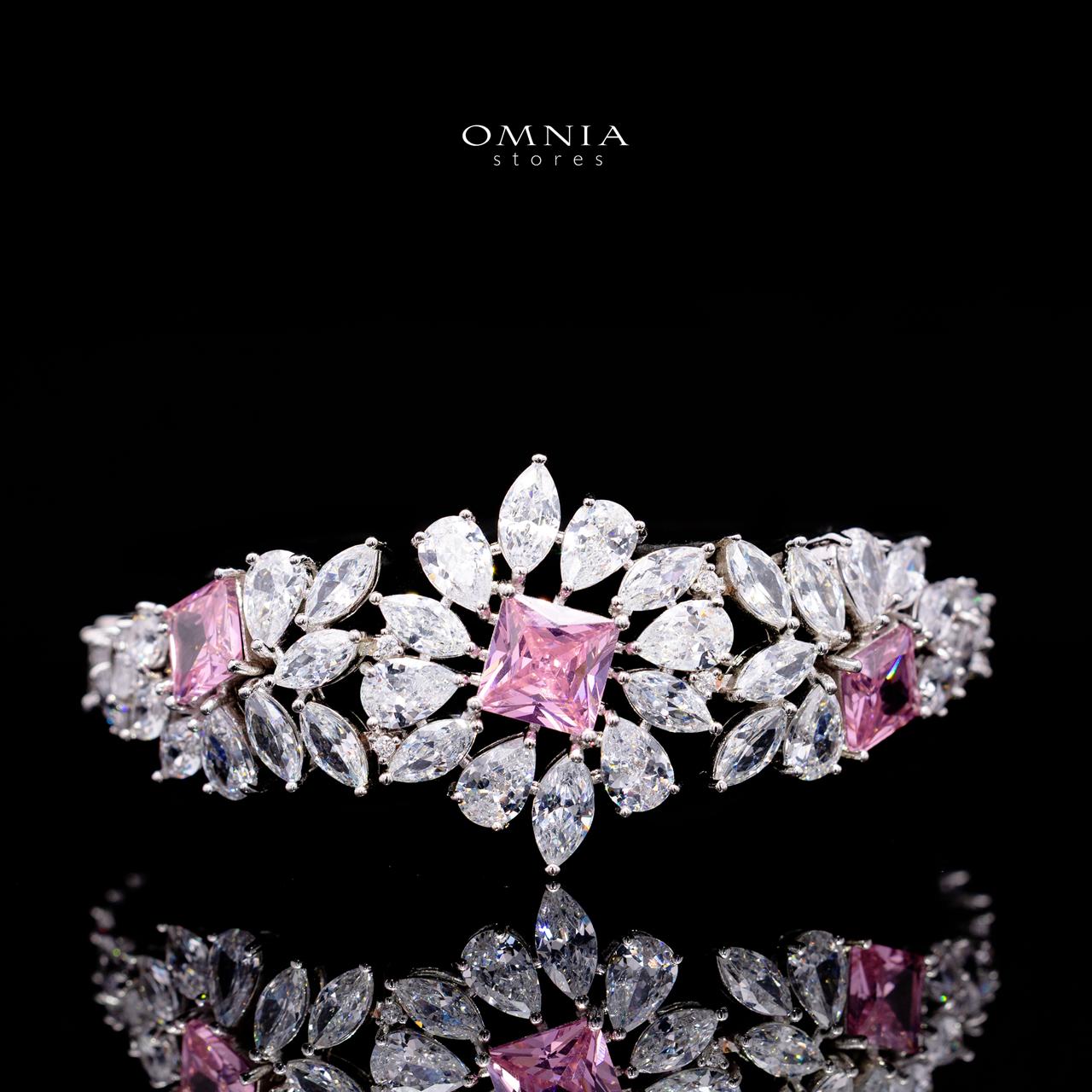 Christine Pink Luxury Bridal Full Set with High-Quality Simulated Diamonds – Rhodium Plated