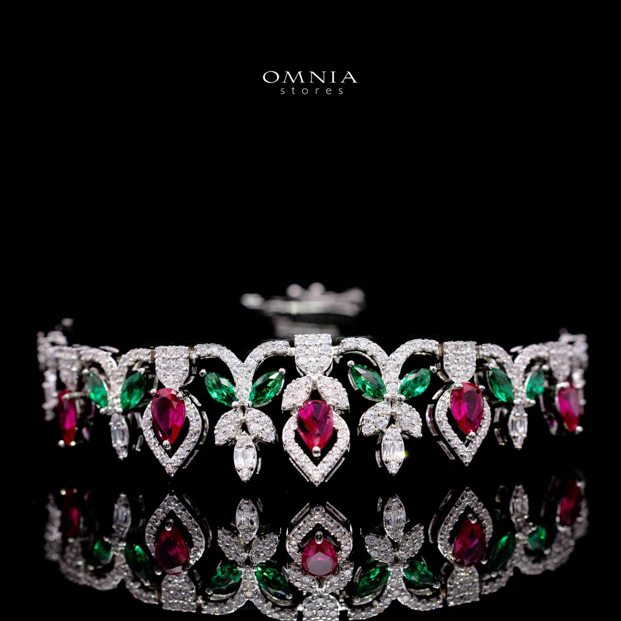 Simra Multicolor Luxury Bridal Full Set with High-Quality Simulated Diamonds – Rhodium Plated