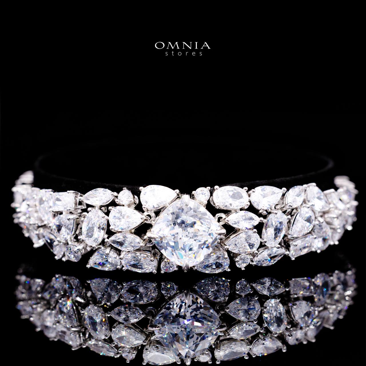 Roxane White Luxury Bridal Full Set with High-Quality Simulated Diamonds – Rhodium Plated