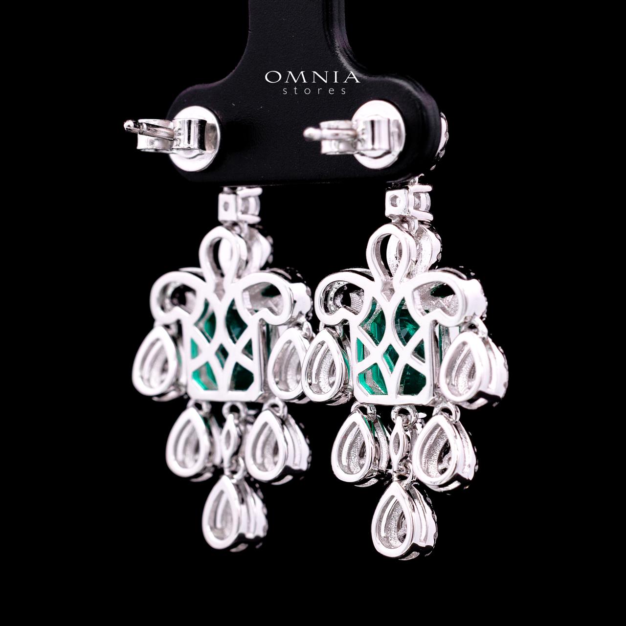 Astella Green Earrings with Certified High-Quality Premium Simulated Diamonds in 925 Sterling Silver