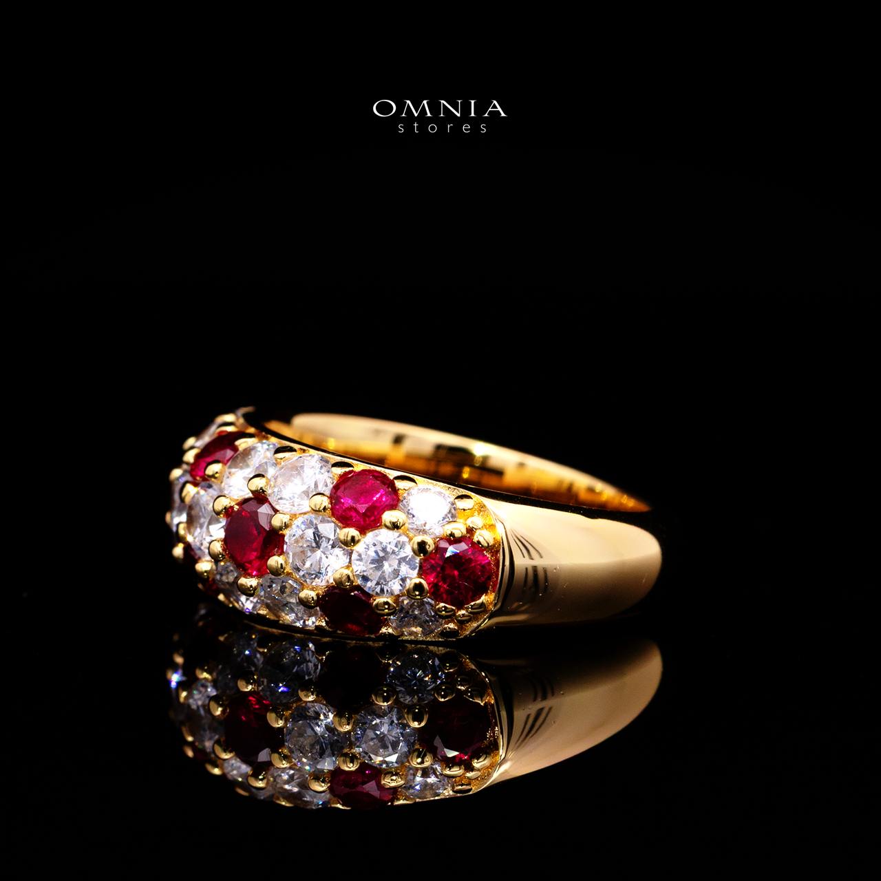 Angie Gold-Plated Ring with Certified Premium Simulated Diamonds in 925 Sterling Silver
