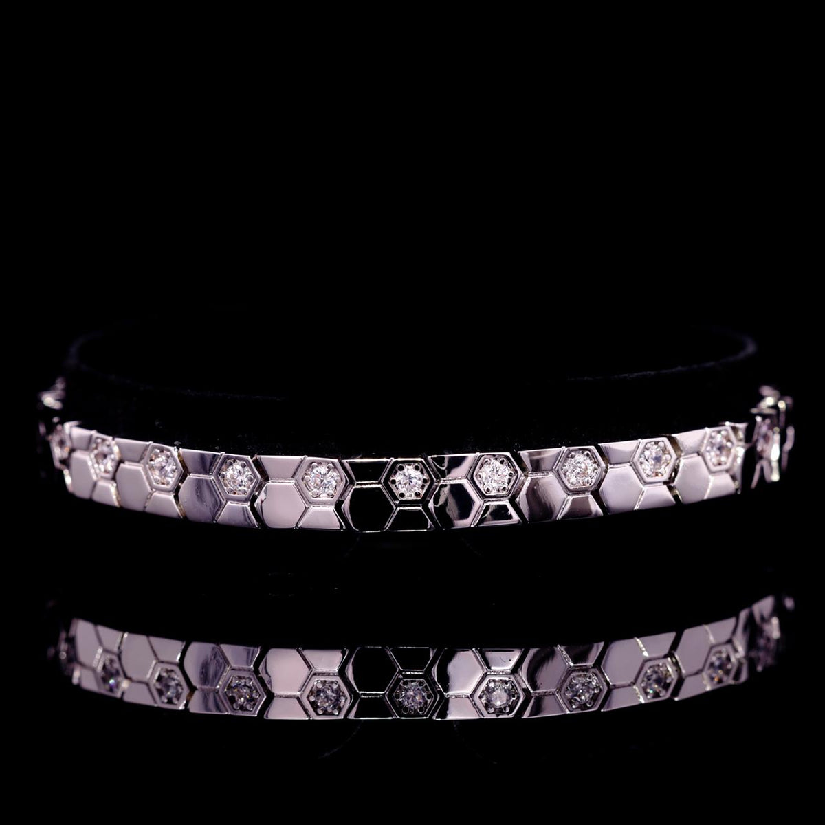 Rana White Luxury Bridal Full Set High-Quality Zircon Stones with Rhodium-Plated Finish