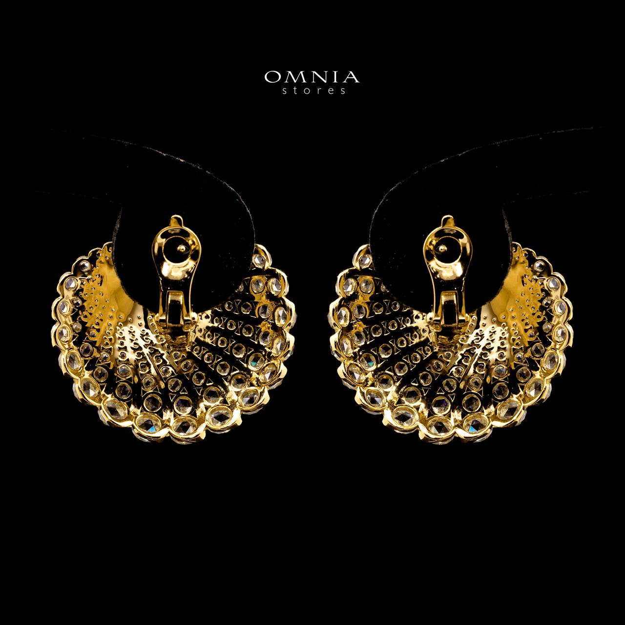 Maria Gold Premium Rhodium-Plated Alloy Earrings with High-Quality Simulated Diamonds