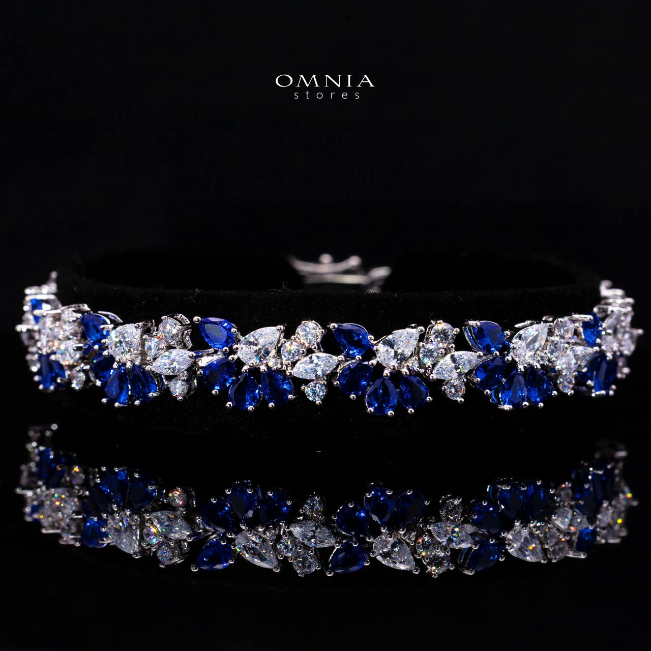 Safira Blue Luxury Bridal Full Jewelry Set with High-Quality Premium Simulated Diamonds