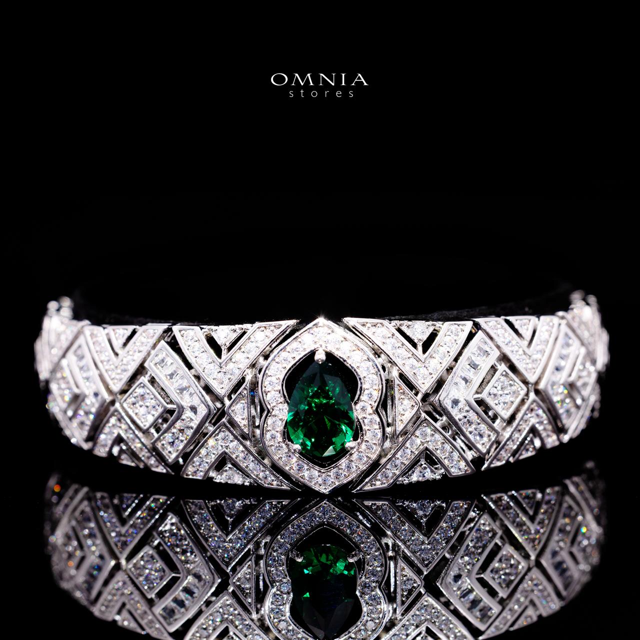 Daryan Green Luxury Bridal Full Set with High-Quality Simulated Diamonds – Rhodium Plated