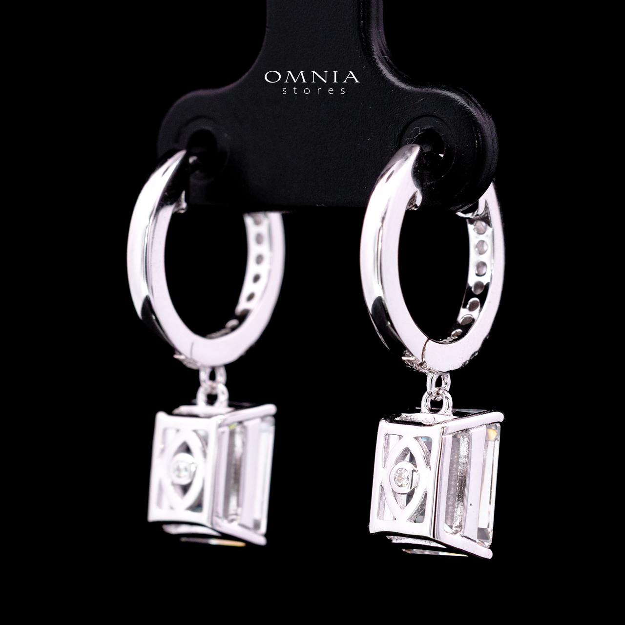Ethna Drop Earring with Certified High-Quality Premium Simulated Diamonds in 925 Sterling Silver
