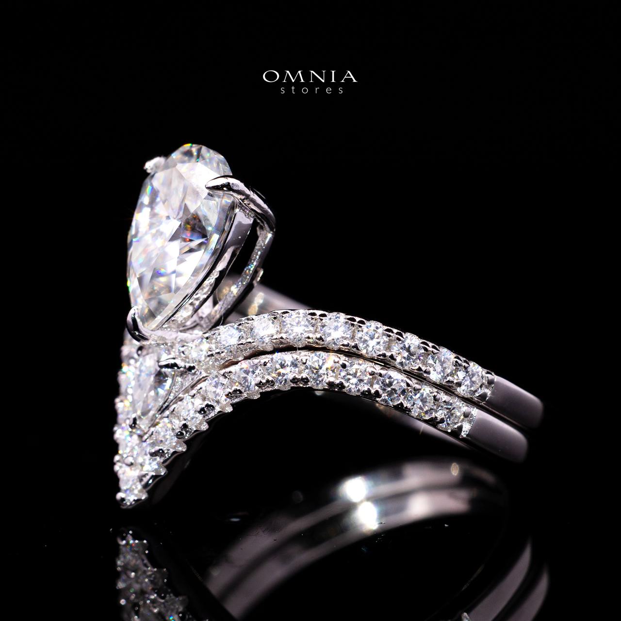 Katrin Pear-Cut Moissanite Ring 6x9mm (1.5CT) in 925 Sterling Silver