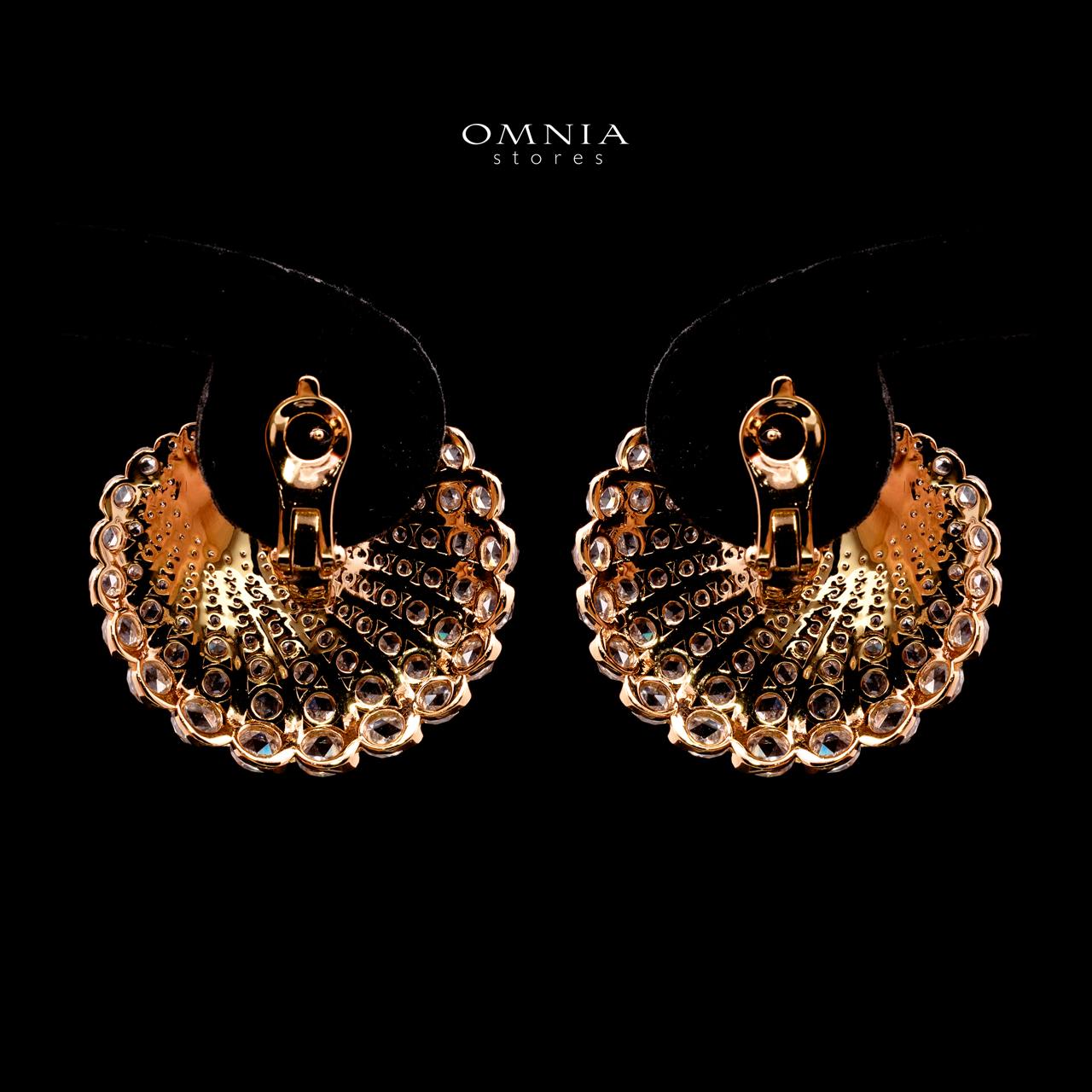 Maria Rose Gold Premium Rhodium-Plated Alloy Earrings with High-Quality Simulated Diamonds