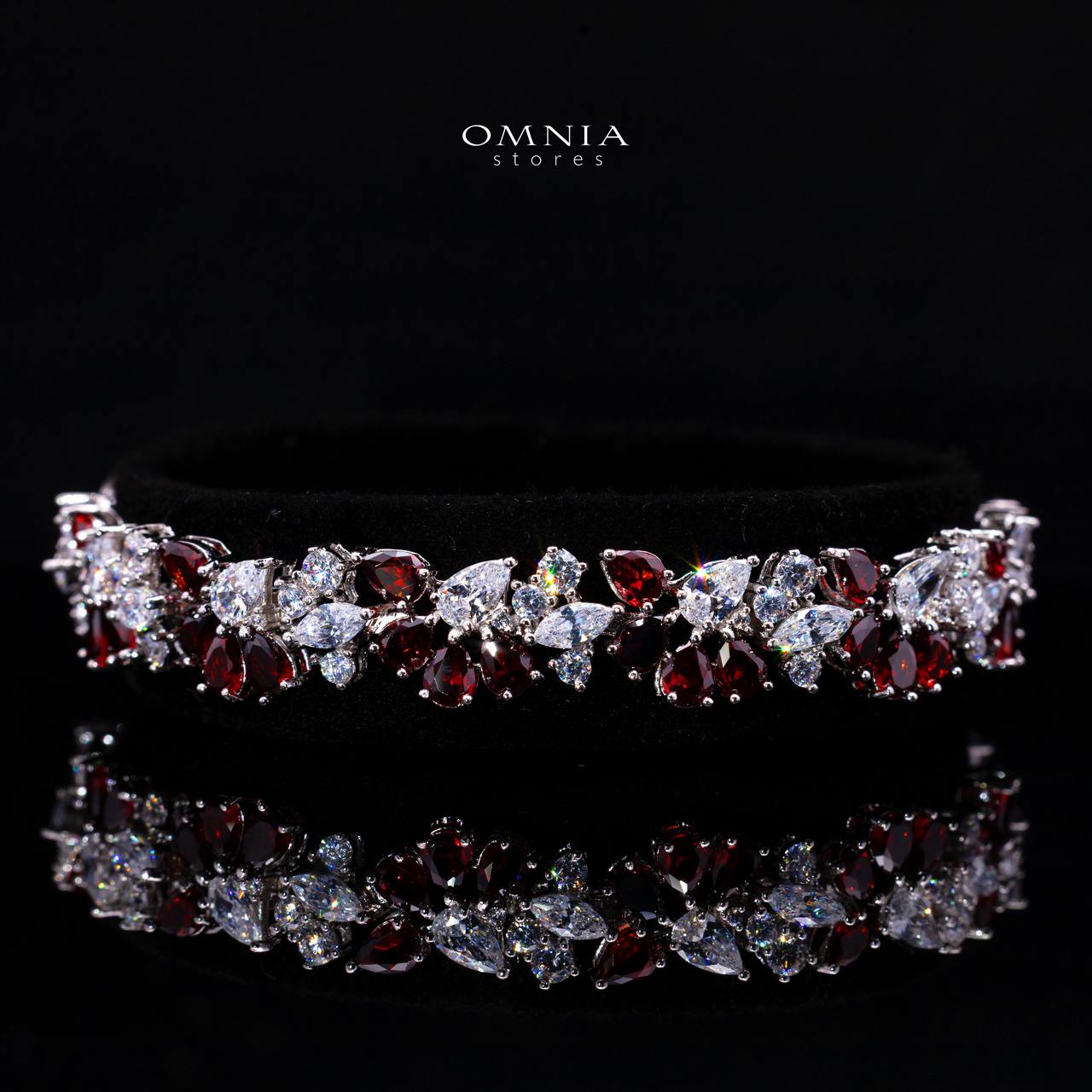 Safira Red Luxury Bridal Full Jewelry Set with High-Quality Premium Simulated Diamonds