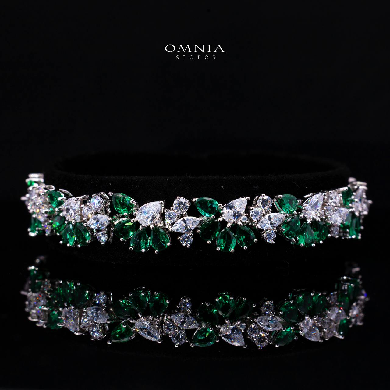 Safira Green Luxury Bridal Full Jewelry Set with High-Quality Premium Simulated Diamonds