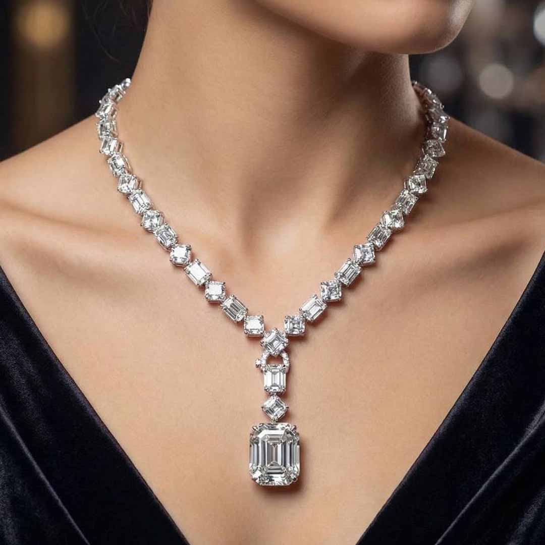 قلادة أمنية زيمال من الفضة عيار 925 المعتمدة عالية الجودة والمزروعة في المختبر